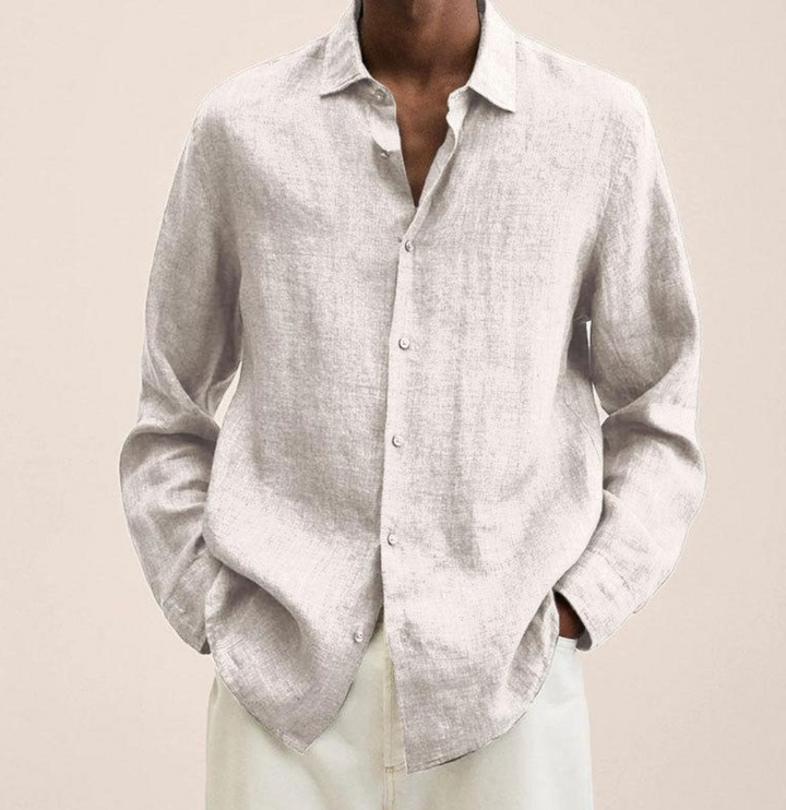 Stylish men's summer long sleeve shirt, button-down, and breathable, a must-have for casual men's fashion.