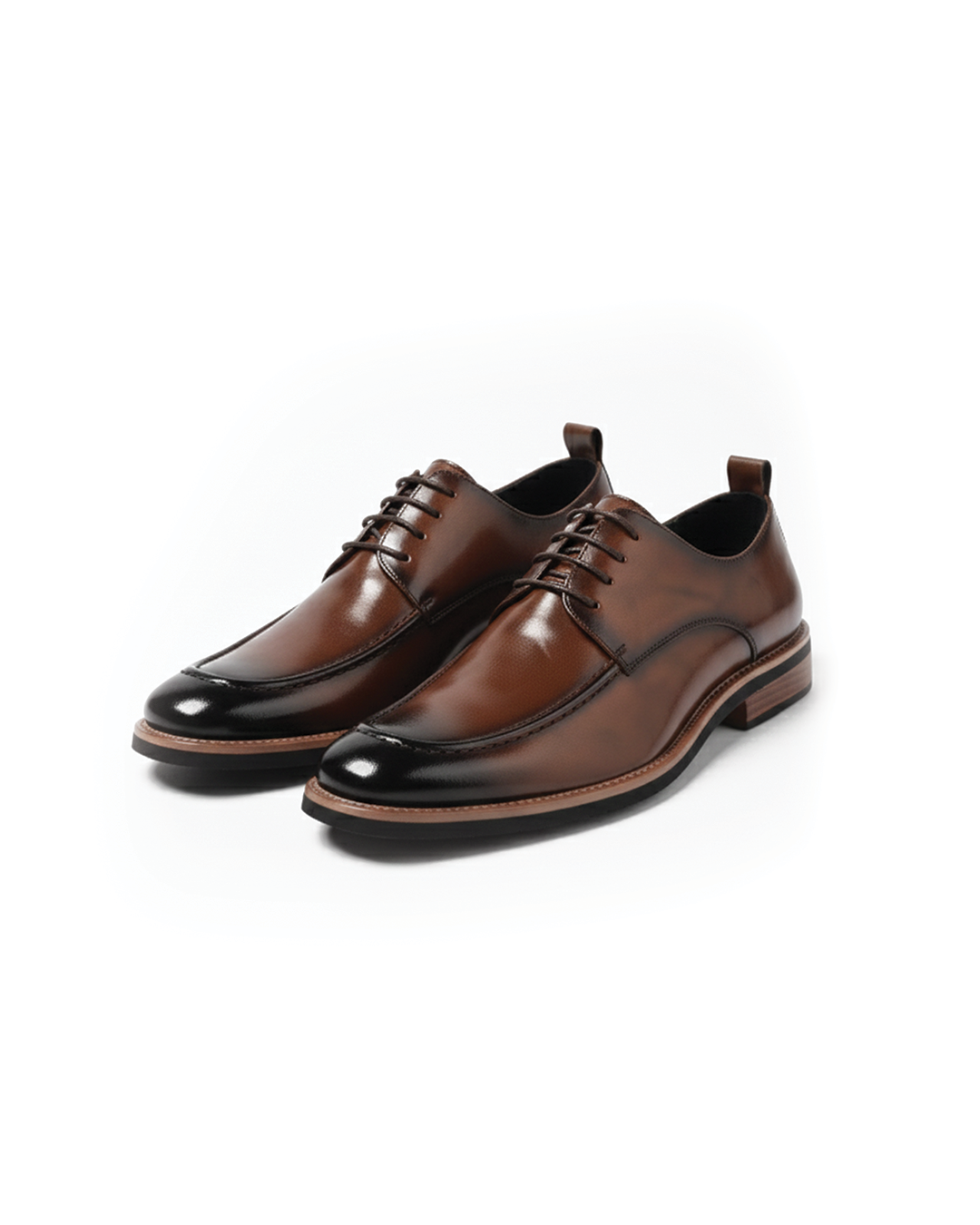 Men's classic oxford dress shoes with elegant burnished finish, perfect for formal and business wear.