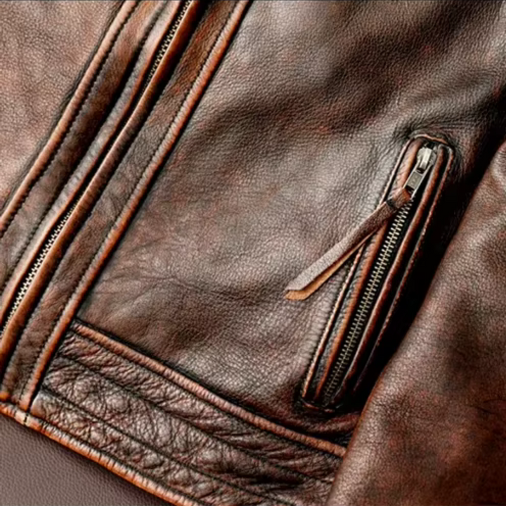 Men's classic retro jacket. Slim fit, zipper design. Timeless vintage fashion, ideal for spring & autumn.