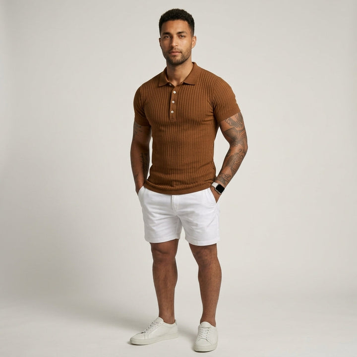 Men's classic short sleeve polo shirt. Tailored fit for smart casual wear, comfortable everyday style.