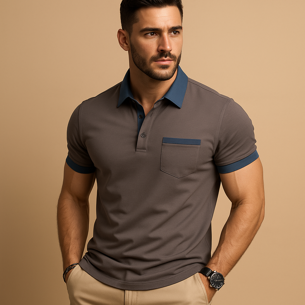 Classic men's short sleeve polo shirt with button closure. A staple for everyday fashion, suitable for various casual occasions.