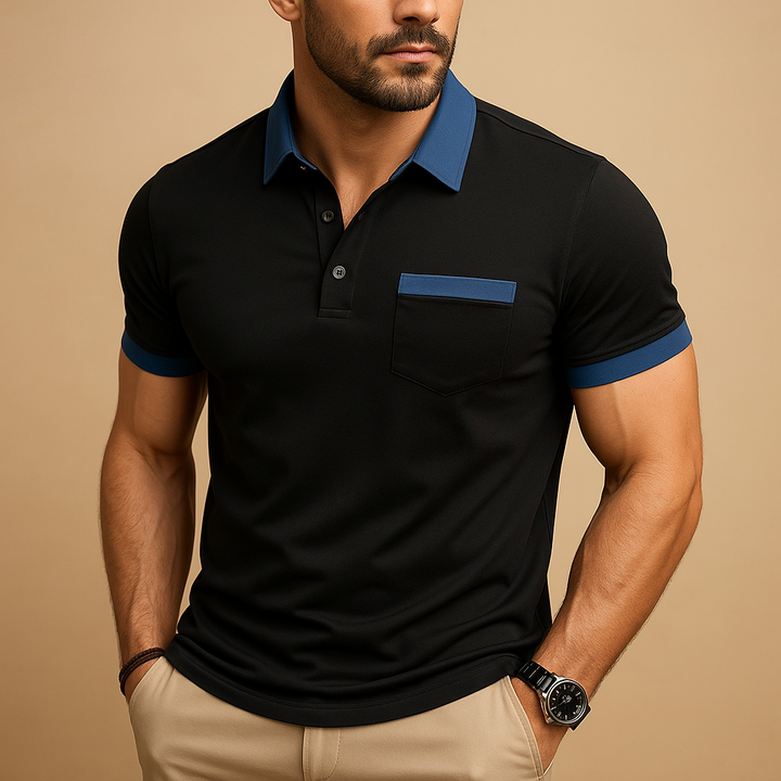 Versatile men's classic short sleeve polo shirt. Essential men's clothing, perfect for smart casual, casual wear, and everyday style.