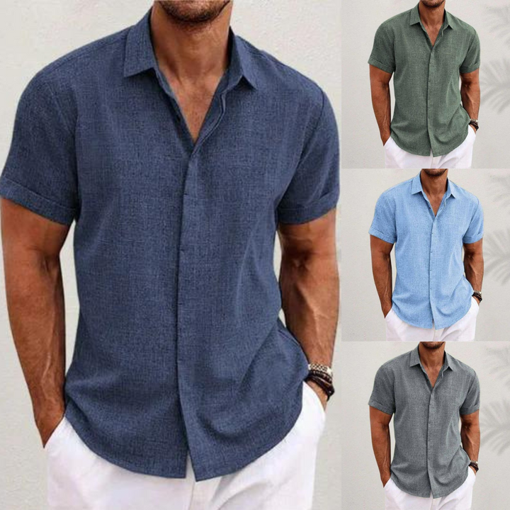 Stylish men's short sleeve casual shirt. Perfect for summer, warm weather & everyday wear.
