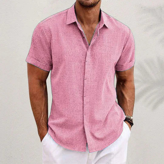 Lightweight men's short sleeve shirt, perfect for summer comfort & casual style.