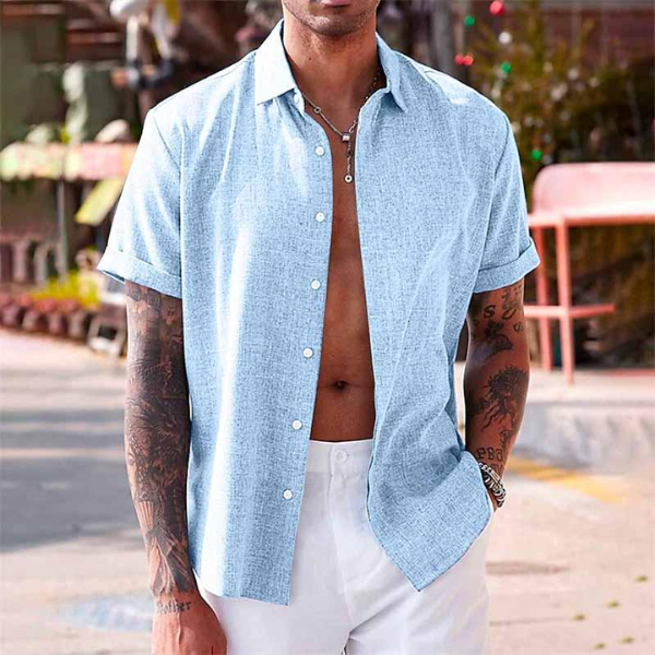 Classic men's short sleeve summer shirt, offering comfort & style for warm weather fashion.