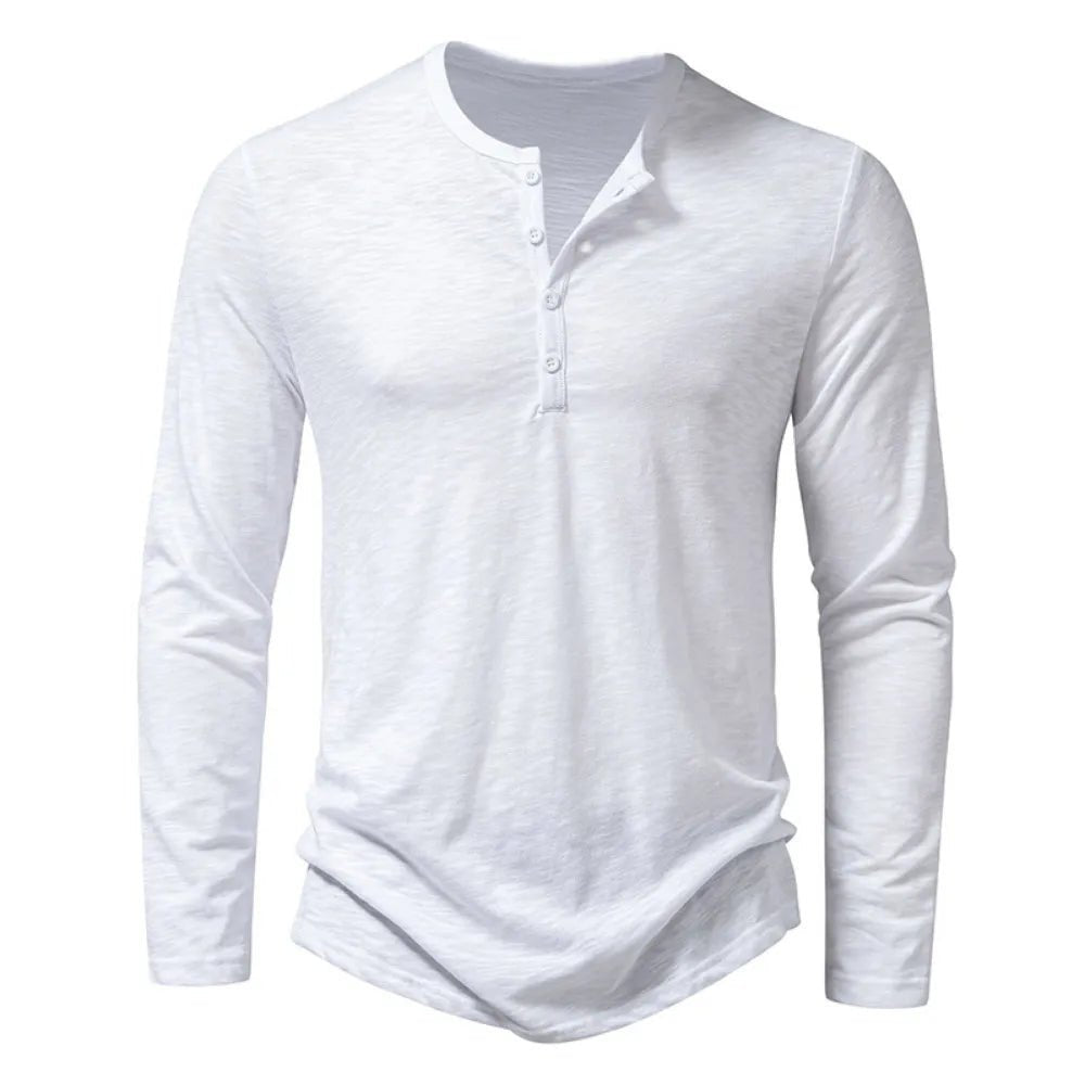 Soft & comfortable men's slim fit henley shirt. Long sleeve, great for daily wear.