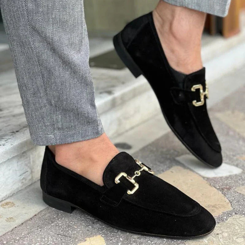 Classic men's slip-on horsebit loafers, providing a comfortable and sophisticated look for any outfit.