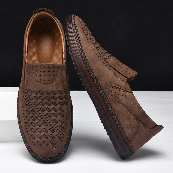 Classic slip-on loafers for men in a rich brown, versatile for casual or formal events.