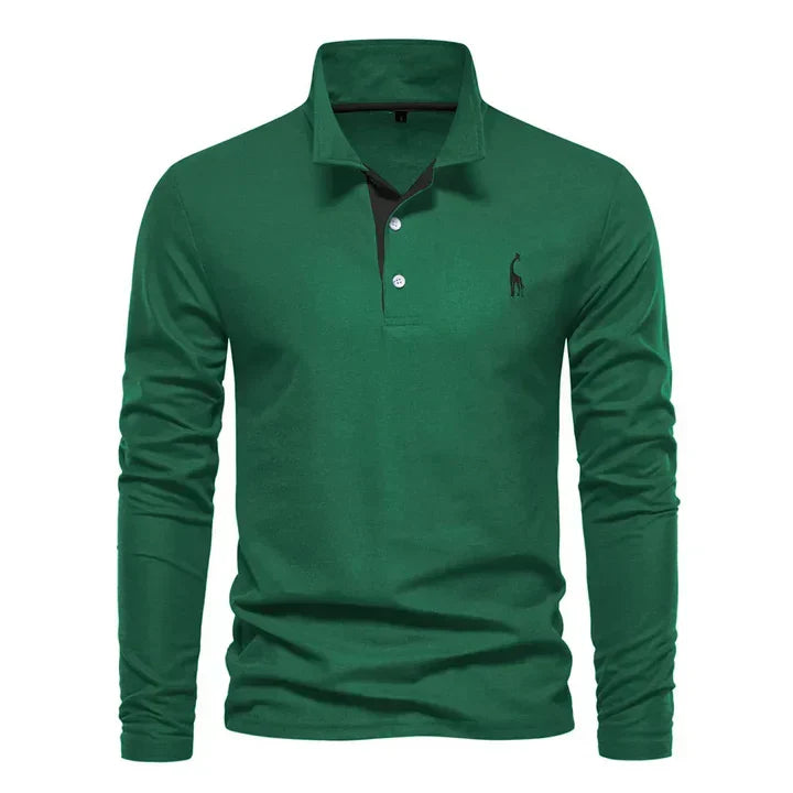Versatile men's long-sleeve polo shirt for stylish casual wear, offering classic style & everyday comfort.