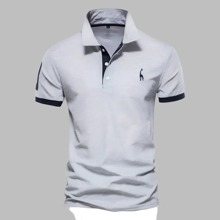 Men's short sleeve tailored polo shirt for a refined summer smart-casual look. Comfortable and versatile.