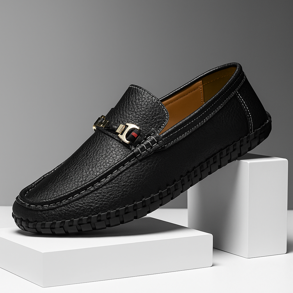Pair of men's brown leather bit loafers, a versatile and stylish choice for classic men's fashion