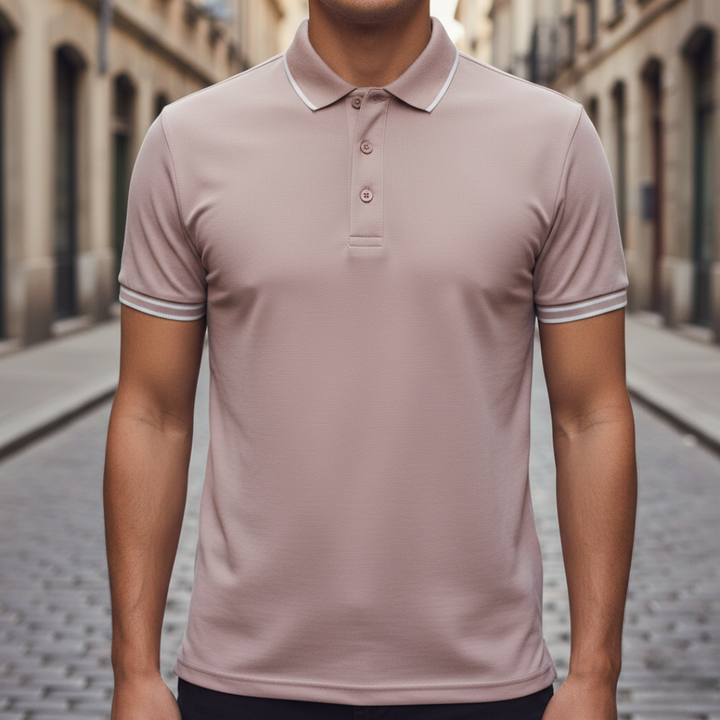 Everyday men's classic tipped polo shirt, short sleeve. Comfortable & stylish for a polished casual look.