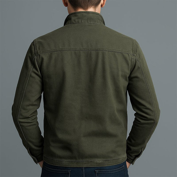 Versatile men's classic utility jacket, essential outerwear for everyday style. Perfect for casual layering.
