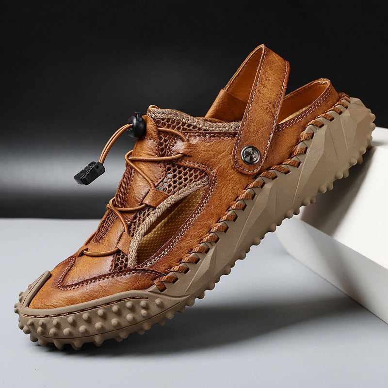 Breathable closed-toe sandals for men. Slingback design ensures secure fit for casual summer outdoor wear.