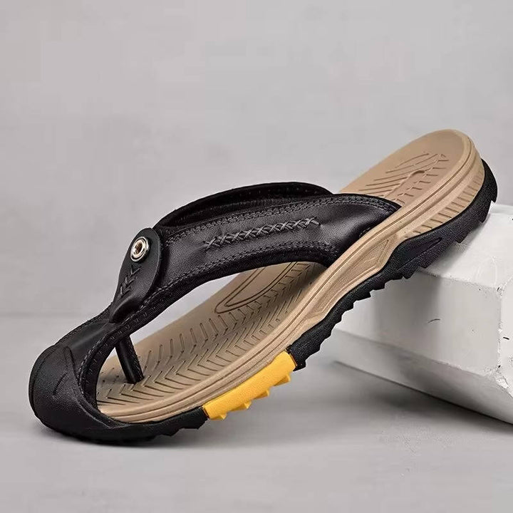 Protective closed-toe men's sandals. Water-resistant, non-slip for outdoor comfort, sport, & summer beachwear.