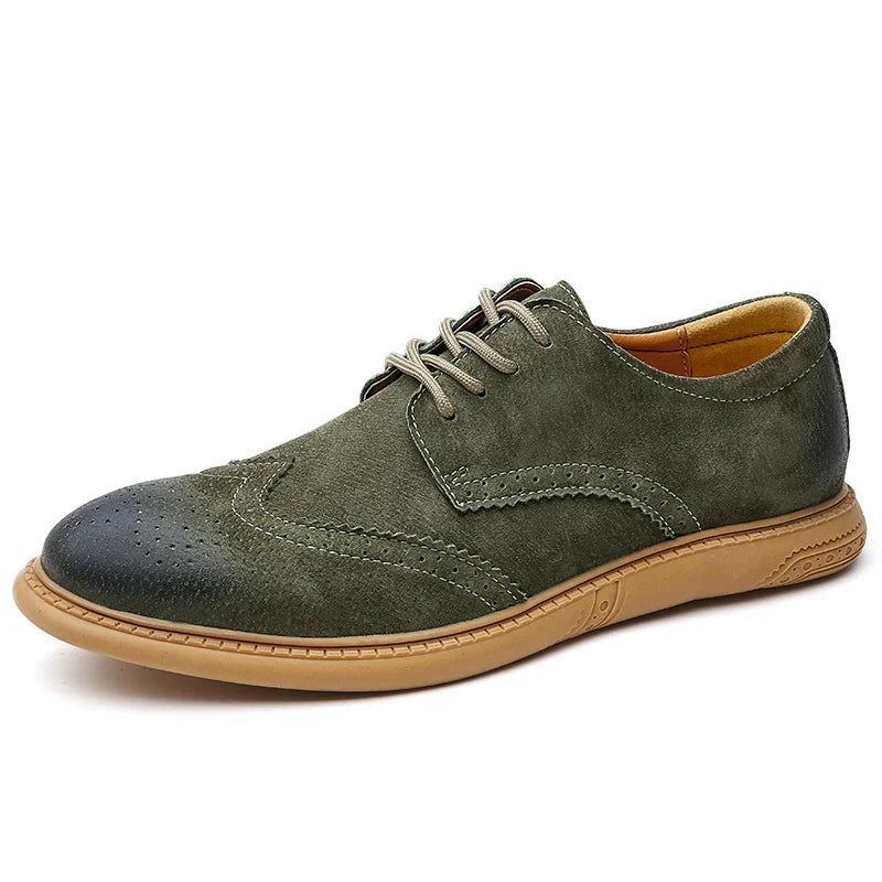 Comfortable men's lace-up dress shoes designed for long office hours, offering a sophisticated look.