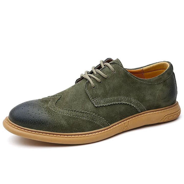 Comfortable men's lace-up dress shoes designed for long office hours, offering a sophisticated look.