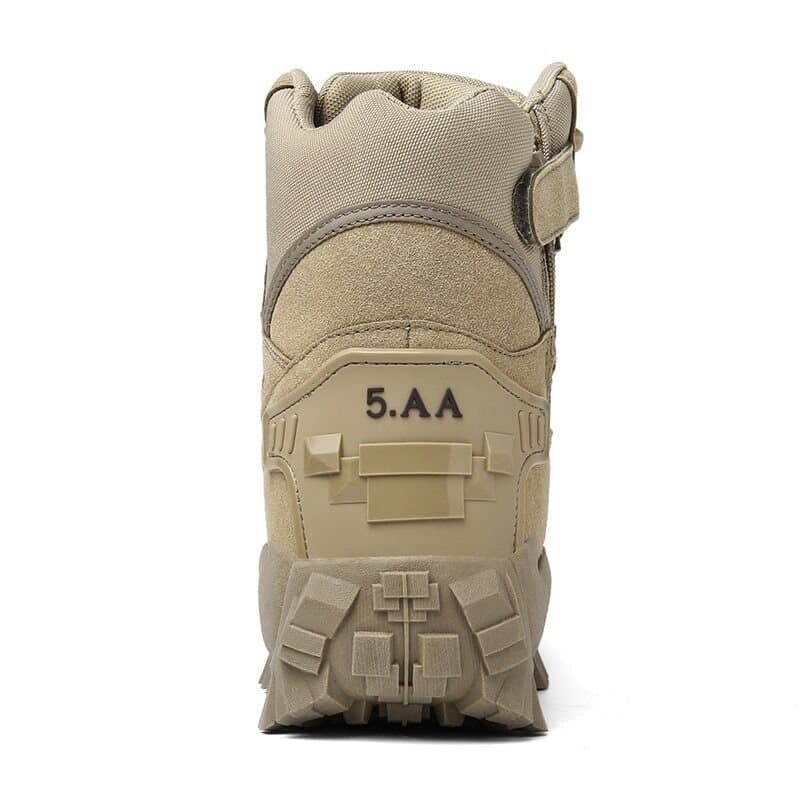 Heavy-duty men's work boots, brown, providing excellent ankle support for outdoor tasks.