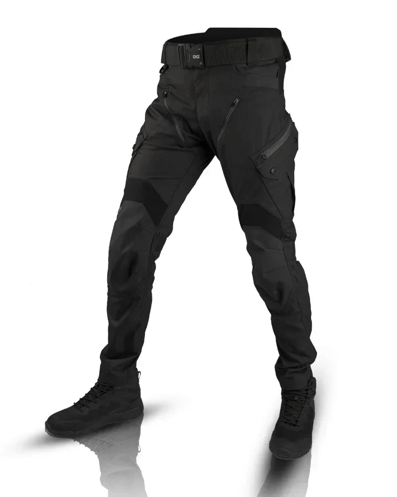 Full shot of men's casual tactical cargo pants, comfortable fit, ideal for outdoor adventures