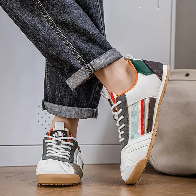 Close-up of men's durable utility sneakers, highlighting quality for athletic and casual wear.
