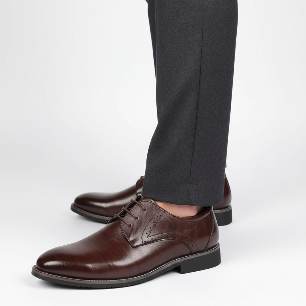 Men's business formal shoes, elegant lace-up style, ensuring comfort and a professional look for office wear.