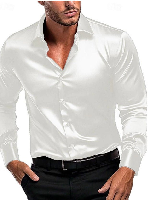 Sophisticated men's formal dress shirt, long sleeve, for business attire or special events. Features a classic Italian collar.