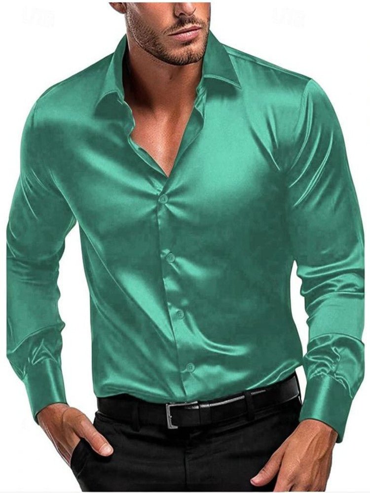 Versatile men's long sleeve dress shirt, elegant design, Italian collar, polished finish. Perfect for sophisticated menswear.