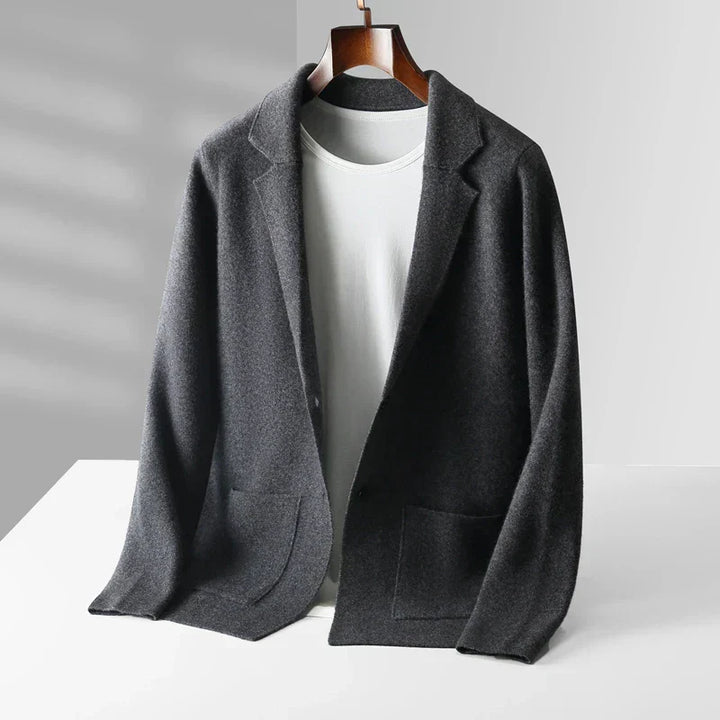 Elegant men's button-front shawl collar cardigan. Perfect for smart casual wear & layered fashion.