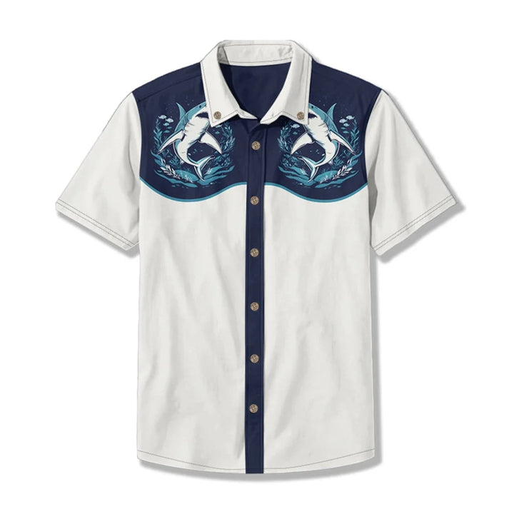 Fashionable men's western shirt, embroidered, a bold Americana statement piece for casual style.