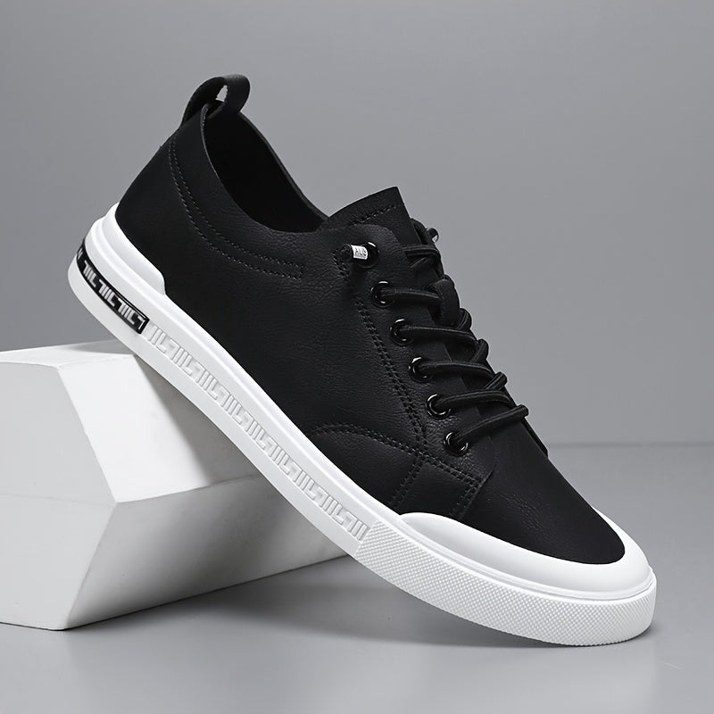 Men's versatile casual sneakers on feet, demonstrating everyday style & comfort. Classic lace-up athletic shoes for urban fashion.