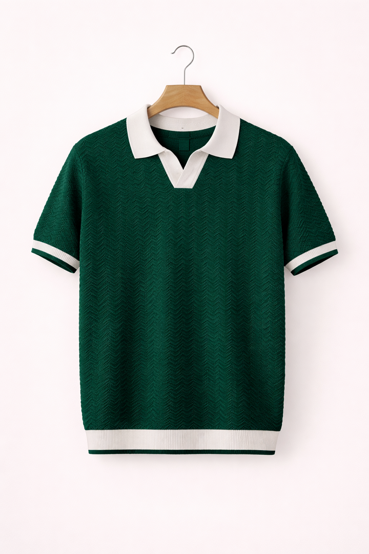 Stylish men's everyday polo shirt. Short sleeve top for smart casual outfits & comfortable summer wear. Men's fashion.