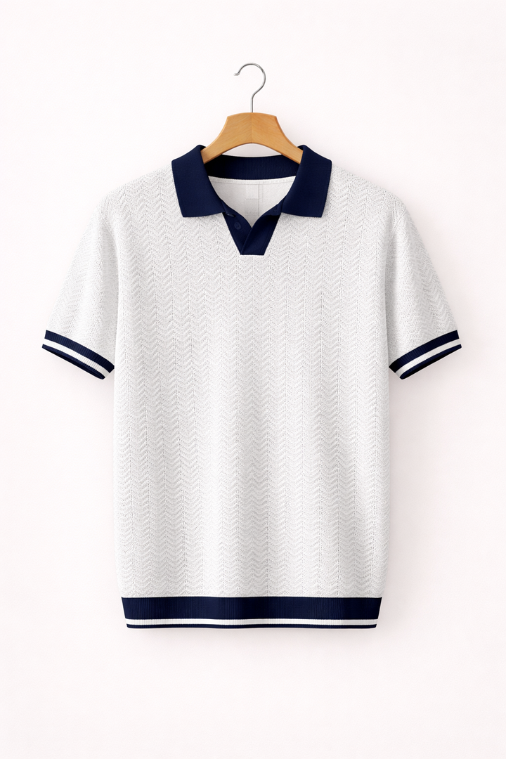 Essential men's short sleeve polo shirt. Smart casual top for everyday fashion & comfortable summer style. Men's apparel.