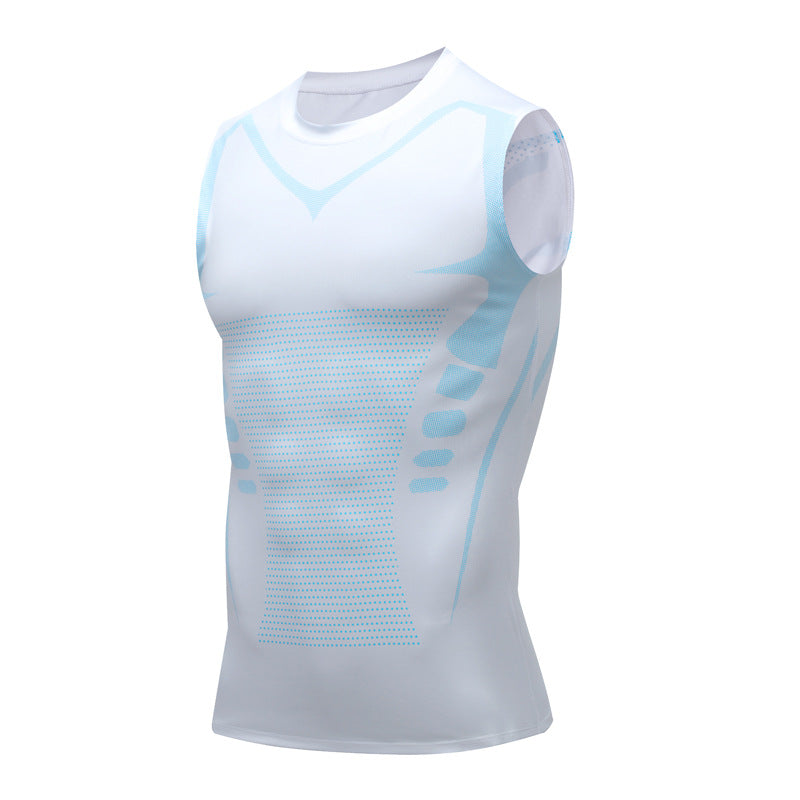 Versatile men's graphic print training top, sleeveless & close-fit for all athletic workouts and gym activities.