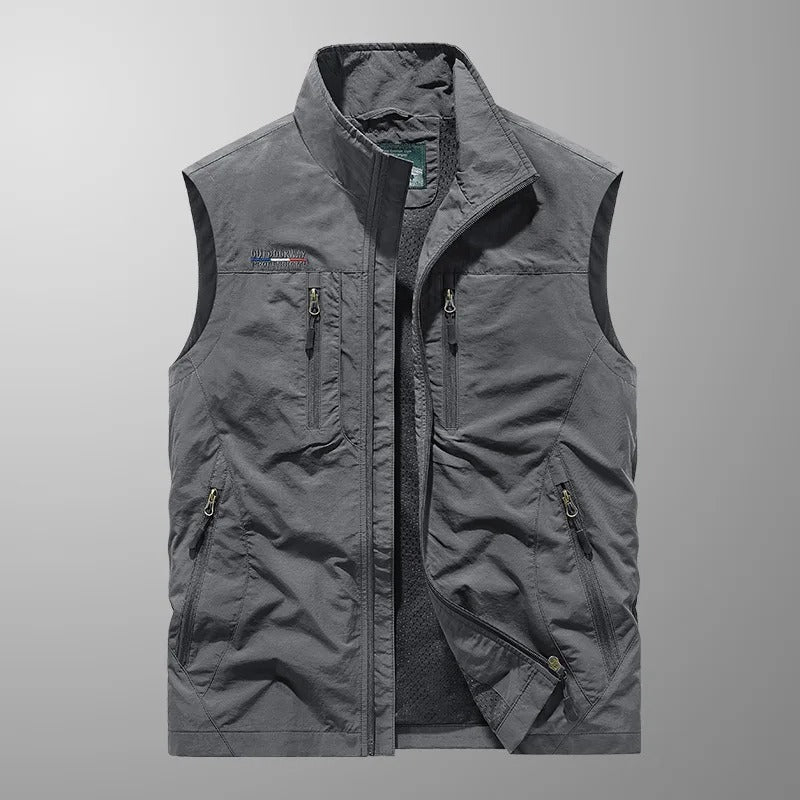 Comfortable men's active wear vest with full zip. Excellent for layering, keeping warm during outdoor activities.
