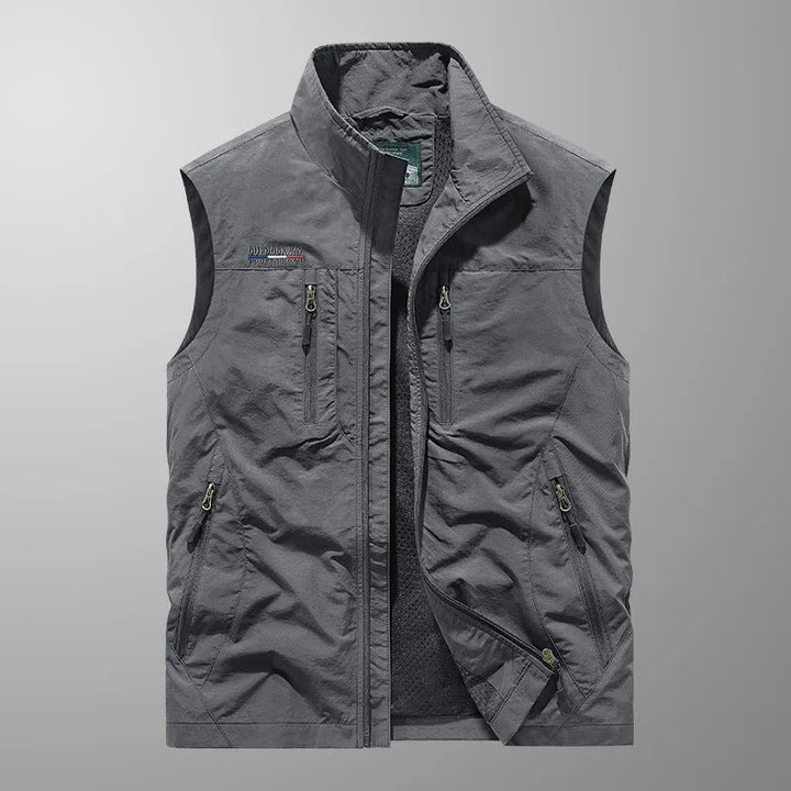 Comfortable men's active wear vest with full zip. Excellent for layering, keeping warm during outdoor activities.