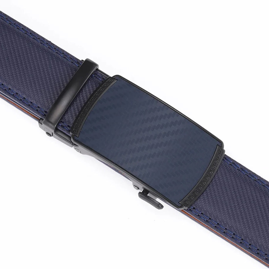 High-quality men's genuine leather automatic belt, durable and adjustable slide buckle offers ultimate comfort.