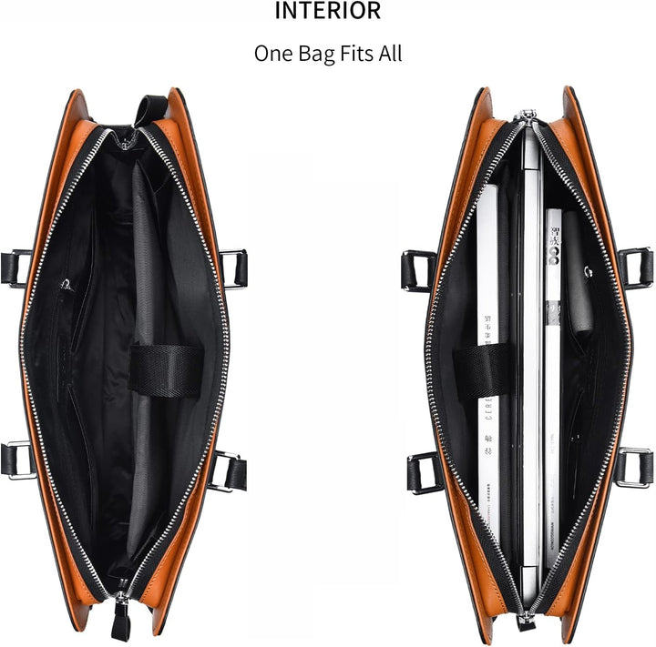 Classic genuine leather men's briefcase, ideal for modern business needs.