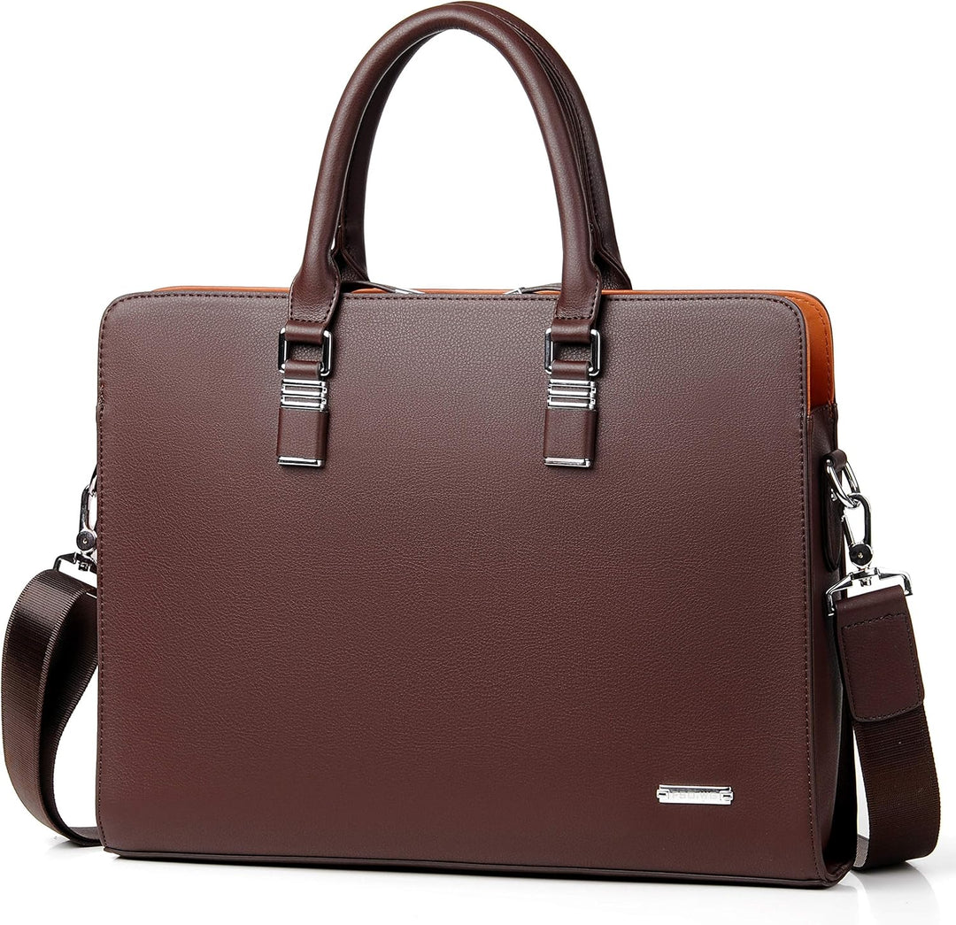 Versatile men's leather travel and business laptop bag accessory.