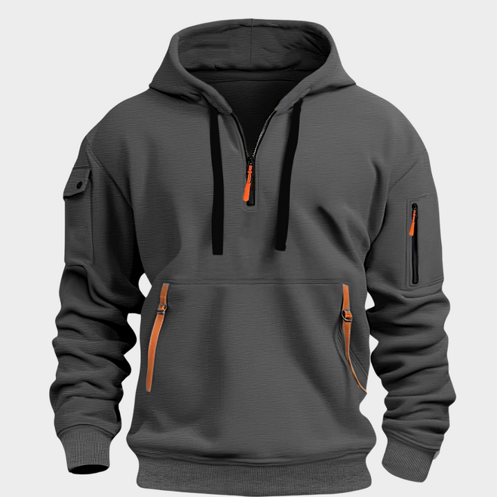 Sporty men's half-zip pullover, versatile men's clothing for athletic or casual style.