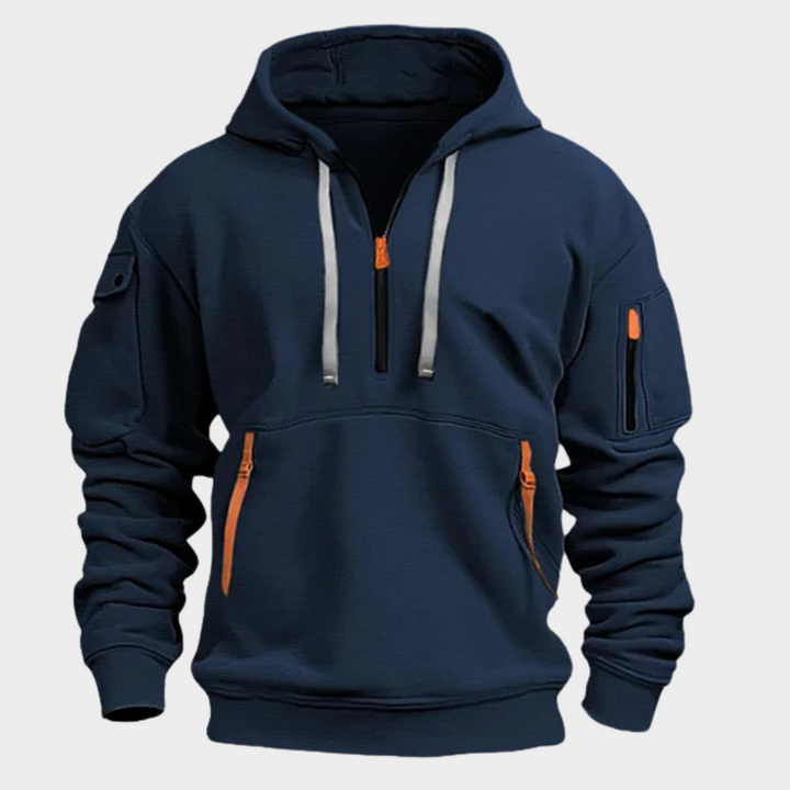 Diego men's half-zip sweatshirt, a comfortable pullover hoodie for men's fashion and sporty style.