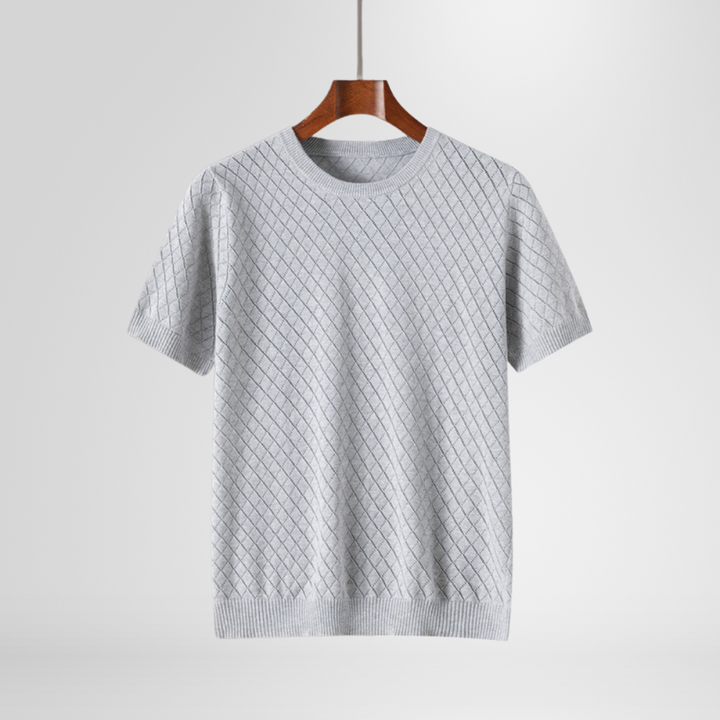 Comfortable men's diamond knit crewneck pullover. Perfect long sleeve sweater for fall & winter everyday fashion.