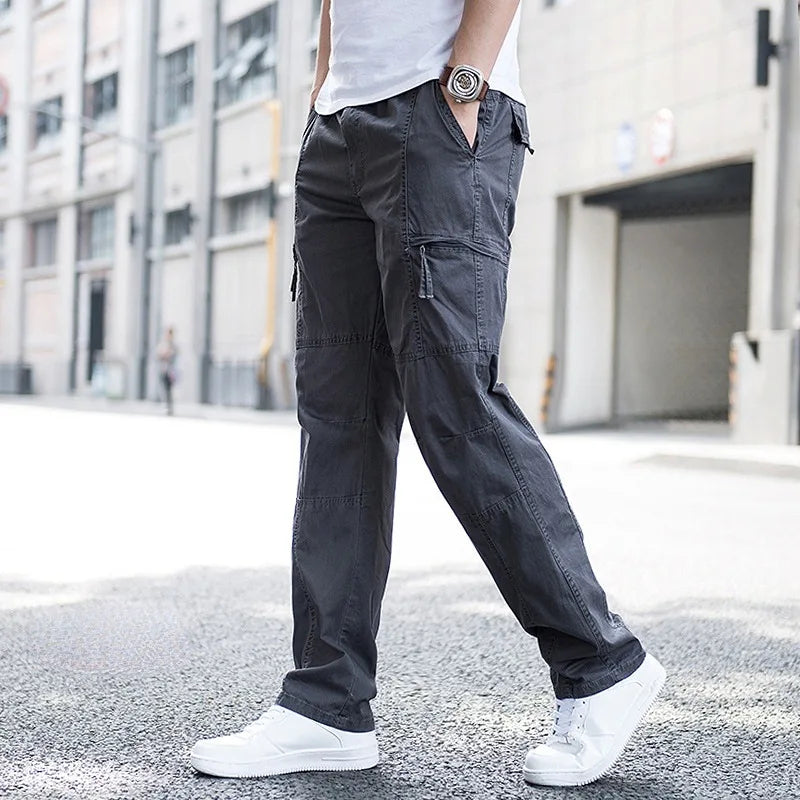 Utility-style men's Huston cargo pants with a relaxed fit, adjustable waist, and multi-pockets for active wear.