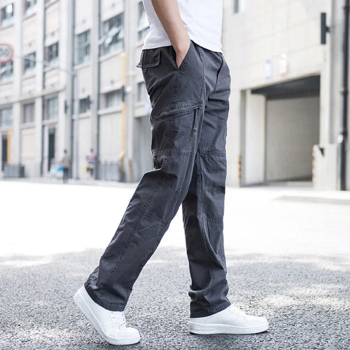 Comfortable men's Huston cargo pants, perfect for everyday wear, offering a relaxed fit and practical utility pockets.