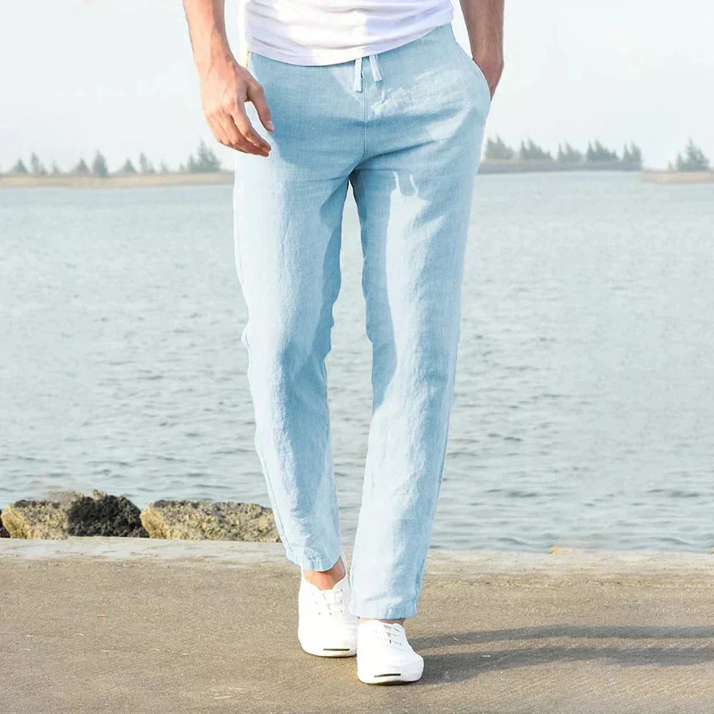Comfortable men's summer pants, ideal for beach wear, vacations, and warm weather casual style.