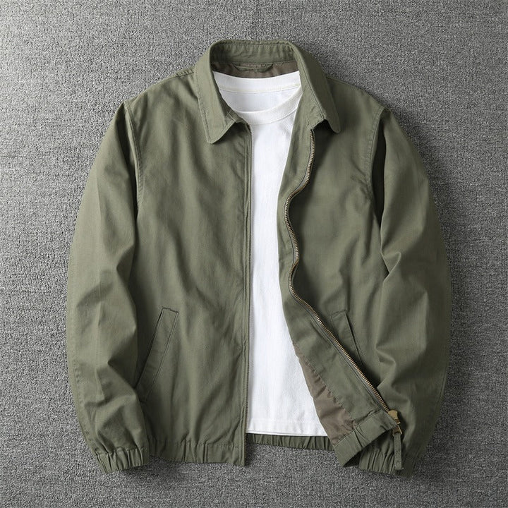 Khaki men's everyday lightweight jacket, ideal for versatile layering. Comfortable and stylish casual wear.