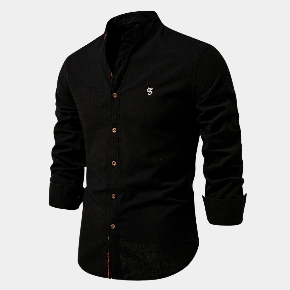 Men's lightweight long-sleeve summer shirt in a relaxed fit, perfect for casual smart looks.