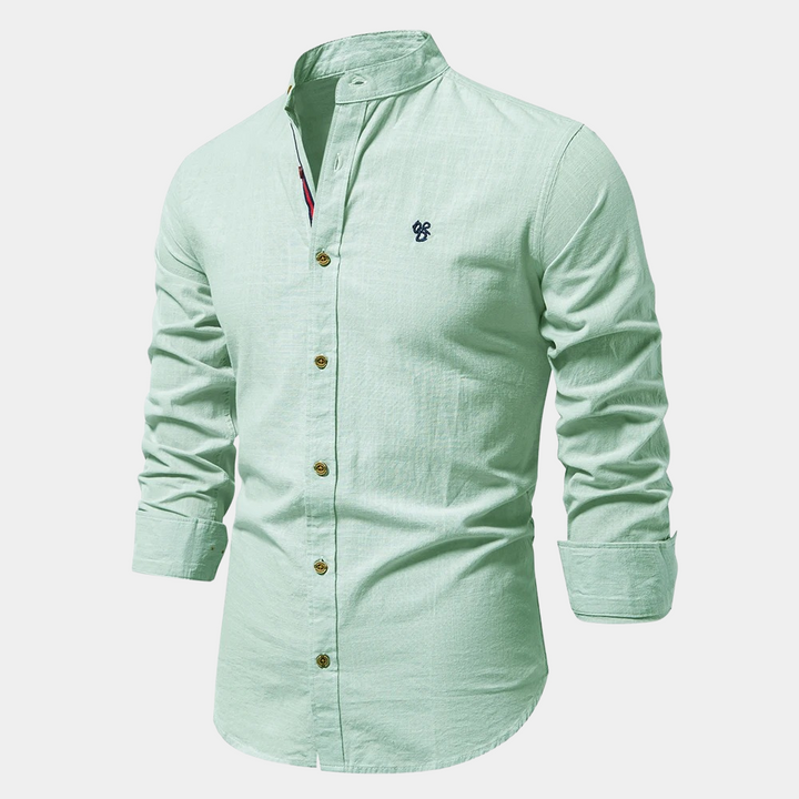 Versatile men's long-sleeve summer shirt, lightweight and breathable for smart casual or relaxed daily wear.