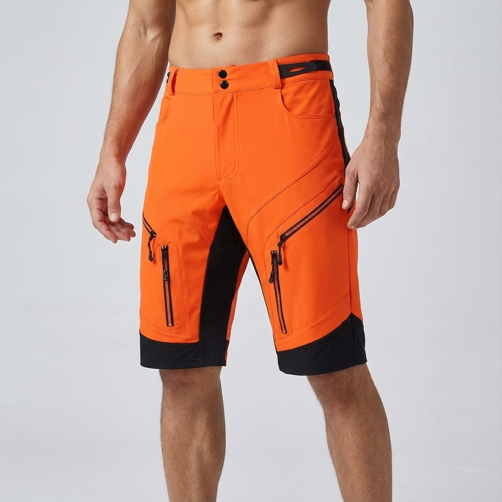 Stylish black men's lightweight performance shorts, ideal for sports, gym, and outdoor athletic activities.