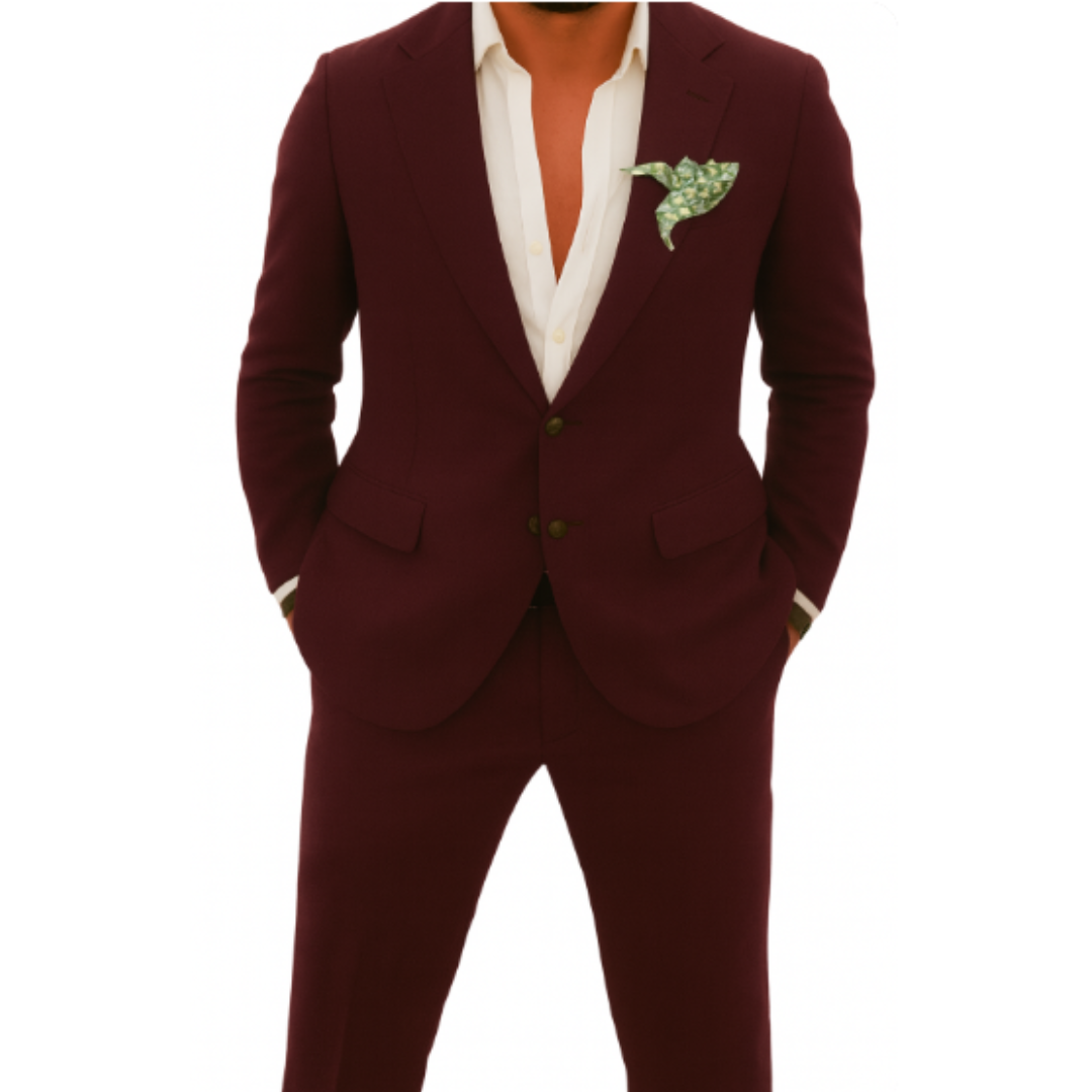 Mint green men's lightweight tailored two-piece suit, stylish for summer weddings and garden parties.