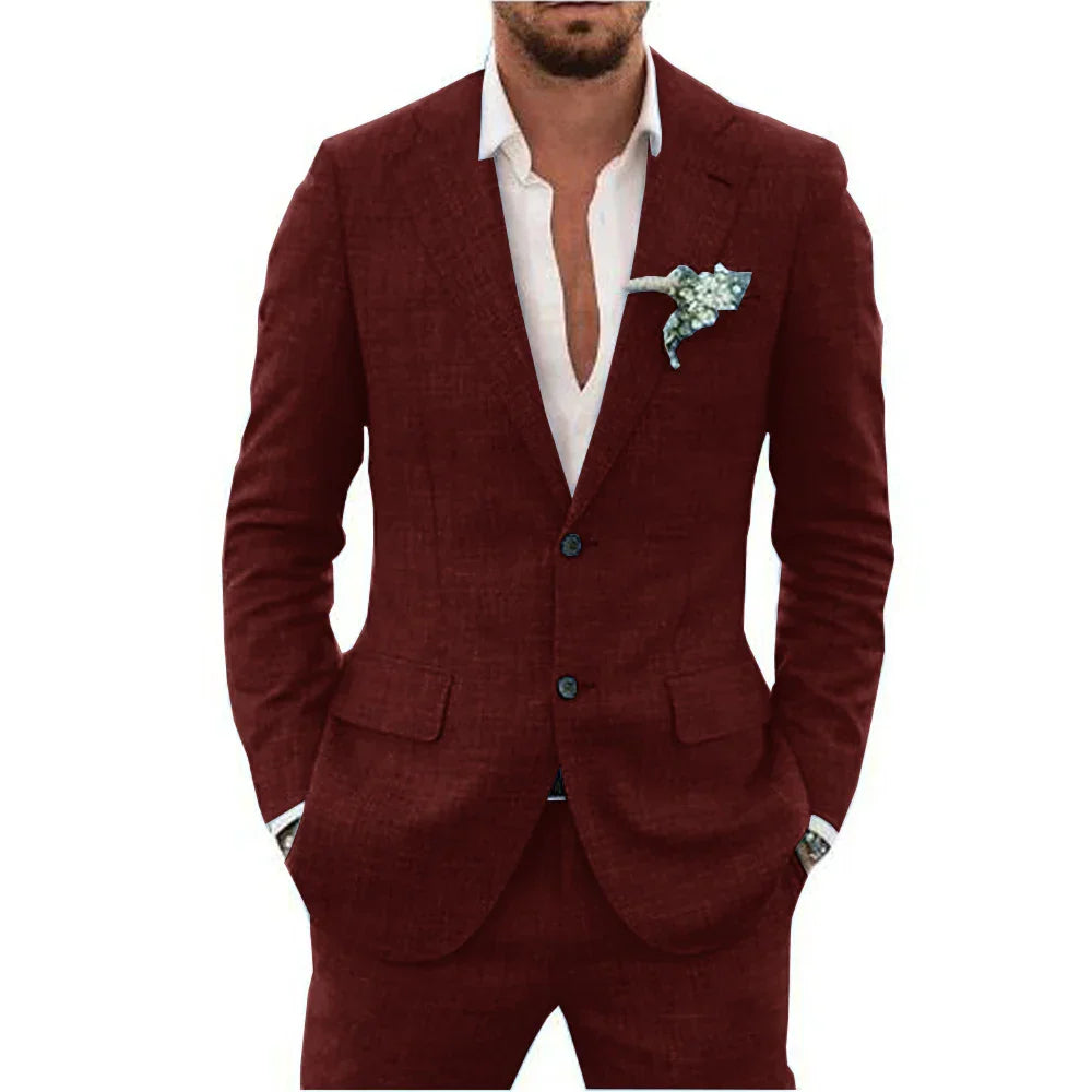 Sky blue lightweight tailored men's suit, versatile for warm weather, summer events & modern formal wear.